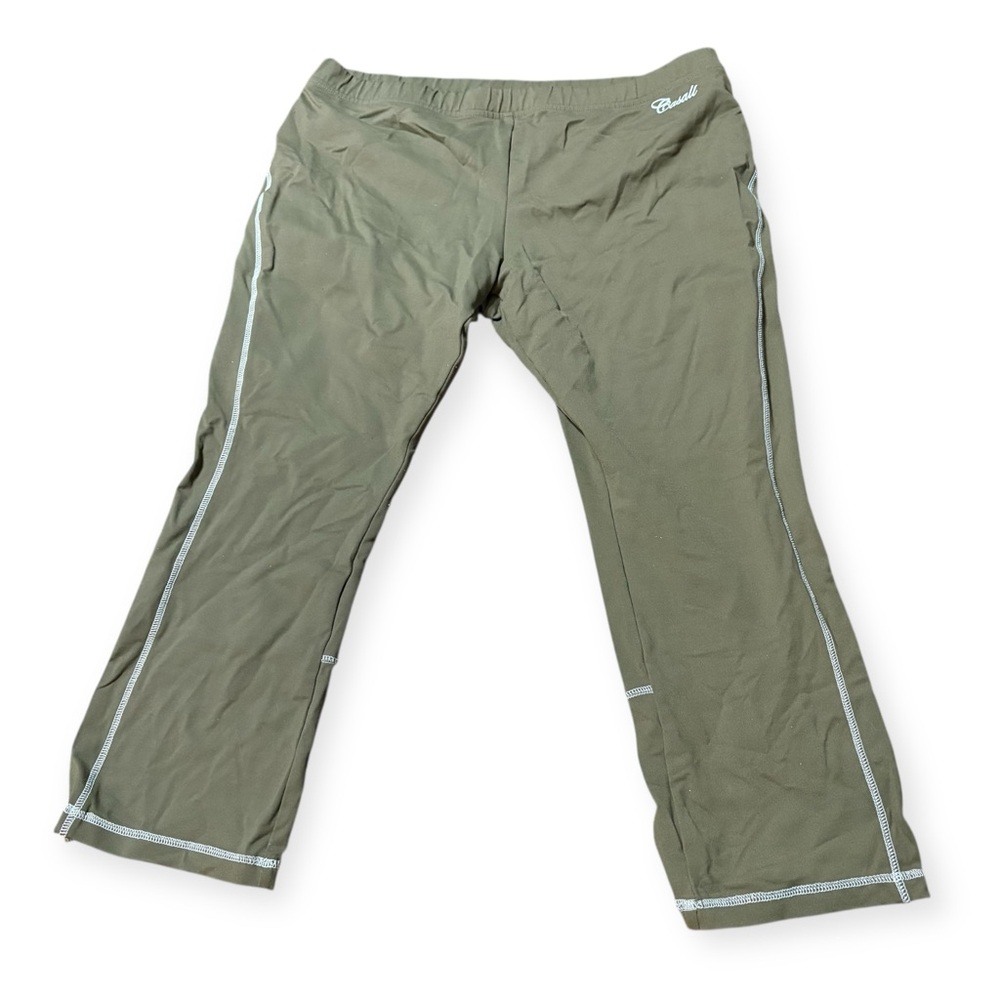 Casall Cropped Olive Green Sports Athletic Leggings XL